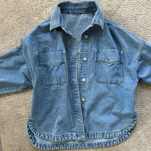 Denim Oversized Button-Up Shirt/Jacket